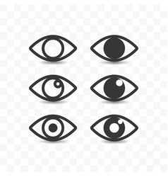 Set eye icon simple flat style Royalty Free Vector Image