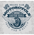 wheel and wings print vector image vector image