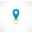 blue gps mark with a car vector image vector image