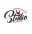 manicure studio nail master logo beauty vector image