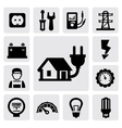 electricity icons vector image vector image