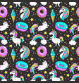 seamless pattern in cartoon 80s-90s comic style vector image