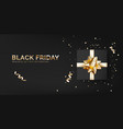 holiday sale banner with black gift box red vector image