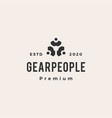 people gear hipster vintage logo icon vector image vector image