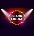 black friday sale with glowing light vector image vector image