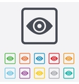 eye sign icon publish content button vector image vector image
