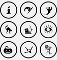candle astrologers hat ghost cat rip eye pumpkin vector image