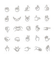 hand gestures line icon set vector image vector image