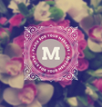 monogram logo on flowers background vector image vector image