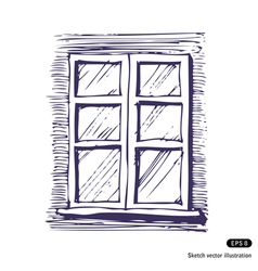 Classic interior with panel moldings and windows Vector Image