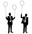 businessmen holding balloons vector image vector image