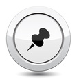 button with push pin icon vector image