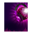 disco music party poster background vector image vector image
