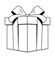 giftbox outline isolated on white vector image
