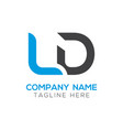 initial ld letter business logo design template vector image