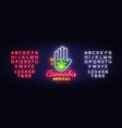 marijuana medical neon sign and logo graphic vector image