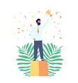 businessman winner isolated man on pedestal vector image