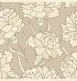 floral retro seamless pattern flower engraved vector image