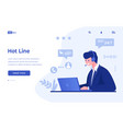 hotline landing page customer support vector image