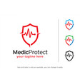 medic protect logo template vector image