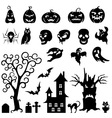 set of halloween silhouettes vector image