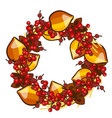a decorative wreath of dried fruit of physalis vector image