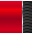 background of polished red metal and black mesh vector image