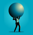 businessman holding a big sphere vector image vector image