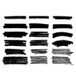 set of black paint ink brush strokes brushes vector image