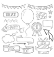 set of ribbons and elements for party invitation vector image