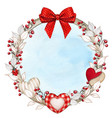 watercolor cute valentines day frame vector image vector image