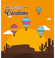 air balloon over sunshine background vector image