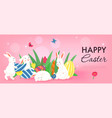 happy easter horizontal background vector image