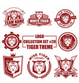 logo collection set with tiger theme vector image vector image