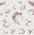 seamless pattern with hand drawn pomegranates vector image vector image