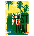 summer festival typographic grunge vintage poster vector image
