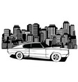 urban landscape with large modern buildings vector image vector image