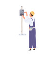 electrician working with electricity vector image vector image