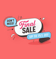 final sale offer banner big layout mega discount vector image vector image