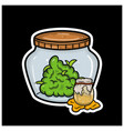 honey flavor with cartoon mascot of weed bud vector image vector image