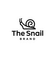 simple black line snail logo design icon vector image