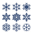 snowflakes icons set of texture vector image