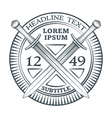 engraving style sword shield sign banner vector image