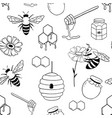 honey bee beehive honeycomb on white insect vector image vector image