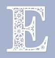 laser cutting pattern letter e vector image vector image