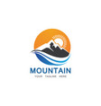 mountain and sun logo business template vector image vector image