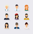 people icons flat collection vector image