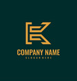 abstract letter ek ke logo design concept vector image