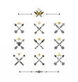 black and golden retro hand drawn tribal icons set vector image