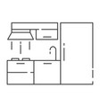 modern kitchen interior design - outline vector image